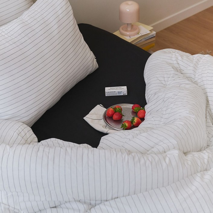 깃든 클로버 핀스트라이프 60수 순면 차렵이불