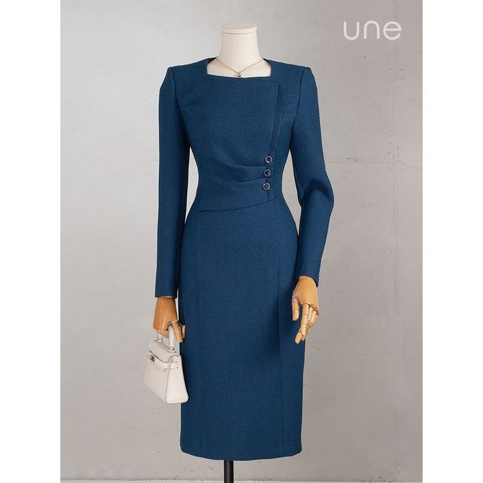 윈 77까지 럭셔리사이드턱 트위드원피스