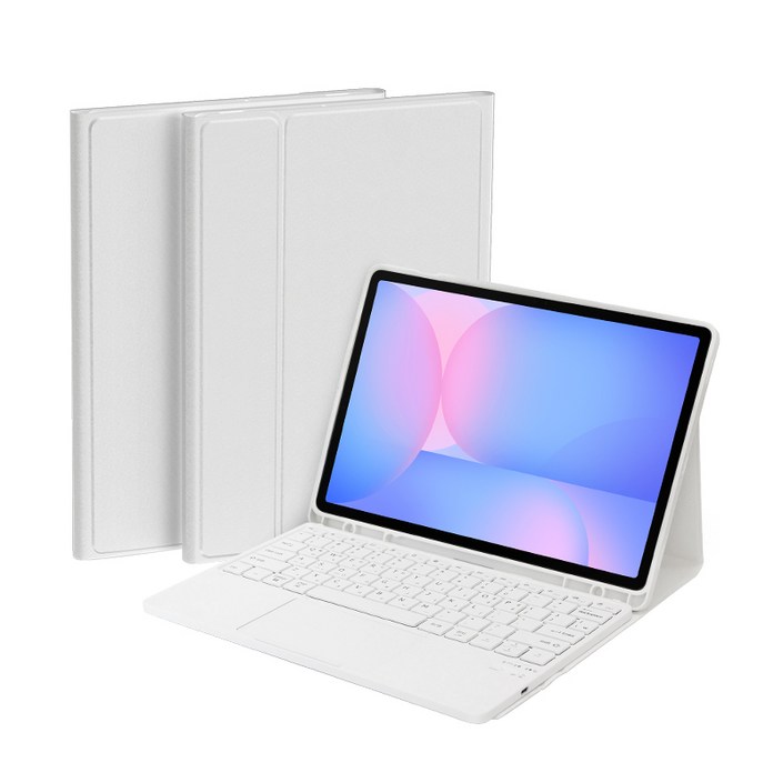 데이웍스 갤럭시탭 S9 플러스 블루투스 터치패드 키보드 케이스, 터치패드 키보드 케이스화이트, 1개
