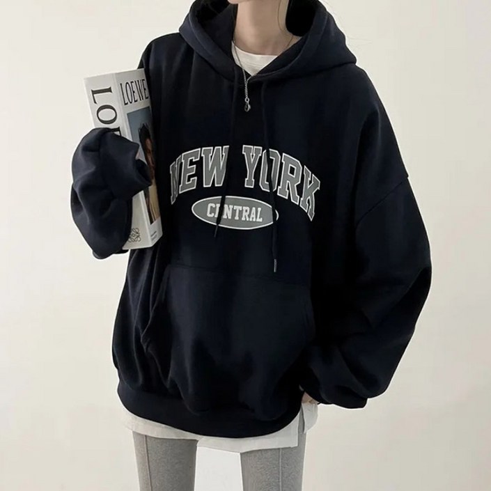 남녀공용 뉴욕 오버핏 후드티 루즈핏 데일리 캐주얼 스타일 남녀공용 뉴욕 오버핏 후드티 루즈핏 데일리 캐주얼 스타일