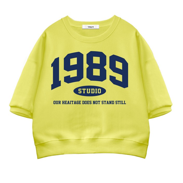 TSF 1989스튜디오 세미오버핏 크롭 반팔 맨투맨