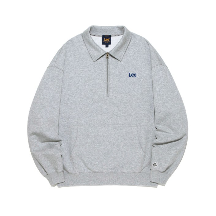 LEE 스몰 트위치 로고 하프 집업 맨투맨 그레이 LE2501CR09GR 409798