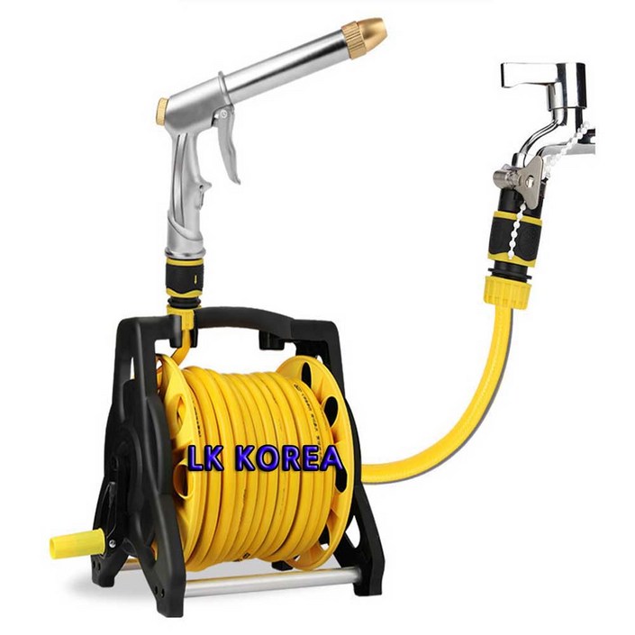 30M 엘로우 릴호스 세차호스 호스 고압분사기 물 정원 호수