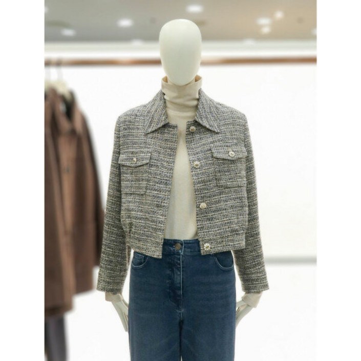 씨씨콜렉트 크롭 트위드 자켓E243MSF107네이비 2725558