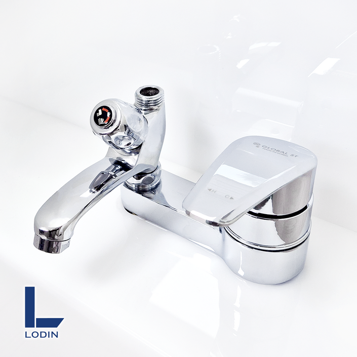 로딘 국산 투홀 세면대 세면기 샤워기 수전 세면 샤워 겸용샤워 2홀 욕실 세면수전 수도꼭지 교체 M1460