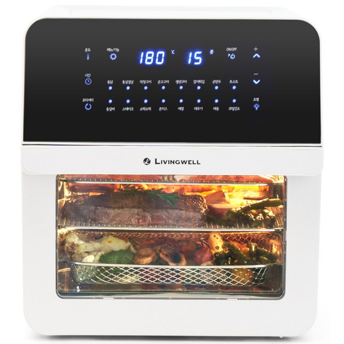 리빙웰 스텐 에어프라이어 대용량 16리터 AF16, 화이트, AF16