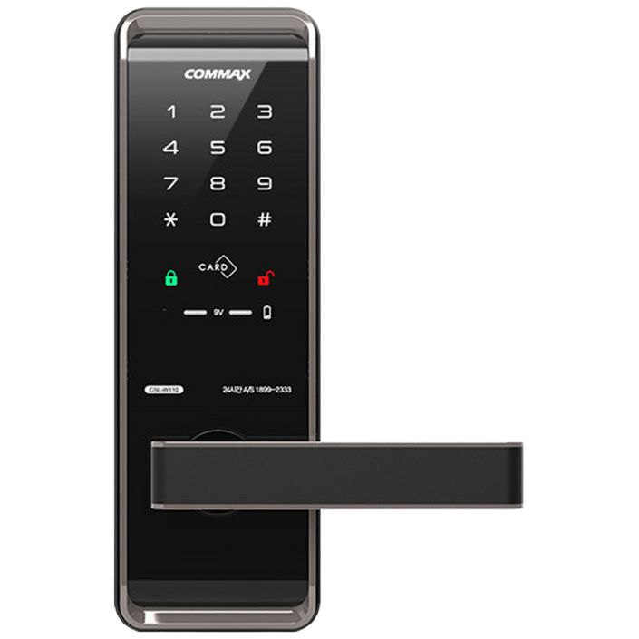코맥스 목문용 무타공 CSLW110 카드키4개번호키 방문 사무실 나무문 판넬문 손잡이 디지털도어락, CSLW110, 고객직접설치