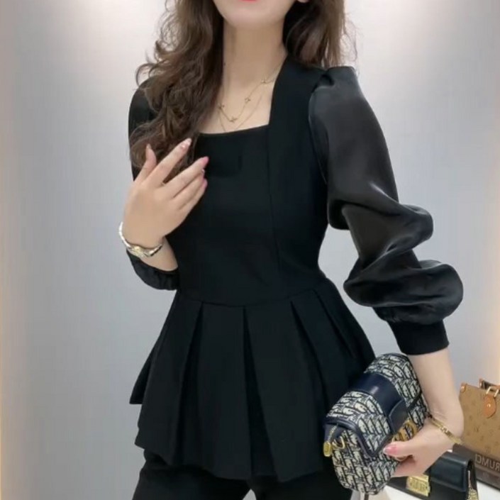 루스리더 여성 스퀘어넥 셔링 러블리 블라우스 RZS6
