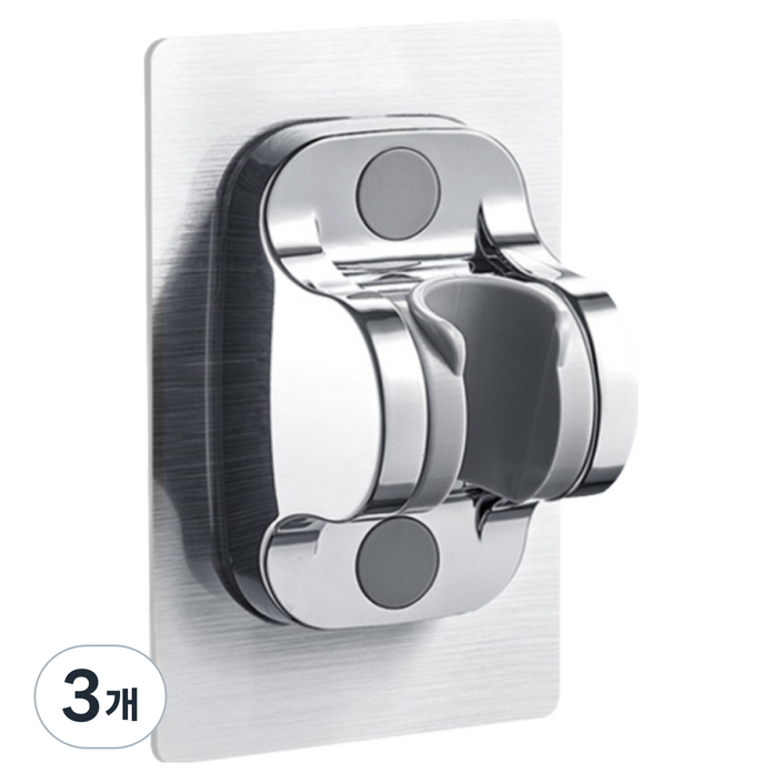 초강력 접착식 샤워기 거치대, 실버 RAS005, 3개