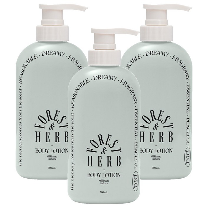 오디드 밀크인세라 퍼퓸 바디로션 포레스트허브향, 3개, 500ml