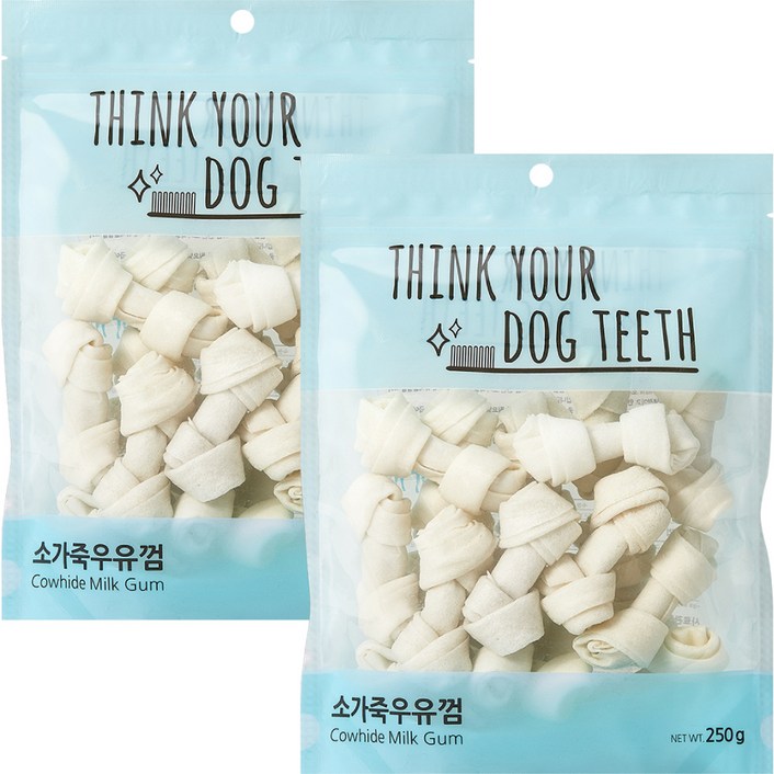 강아지 Think your dog teeth 소가죽우유껌 소형 250g 18p 강아지 Think your dog teeth 소가죽우유껌 소형 250g 18p