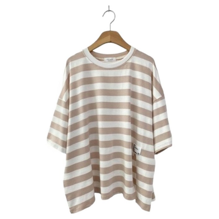 시크블랙 여성용 벨베티 컬러 단가라 패치 트임 박시 반팔티 cpt17595k62