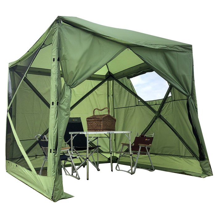 조아캠프 원터치 돔 스크린 사각 텐트 - 쇼핑앤샵