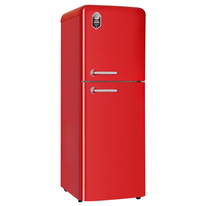 창홍 ORT201RD 소형냉장고 예쁜 인테리어냉장고 원룸 1인용 미니냉장고 201L 2도어 레트로냉장고 레드, ORT201RD