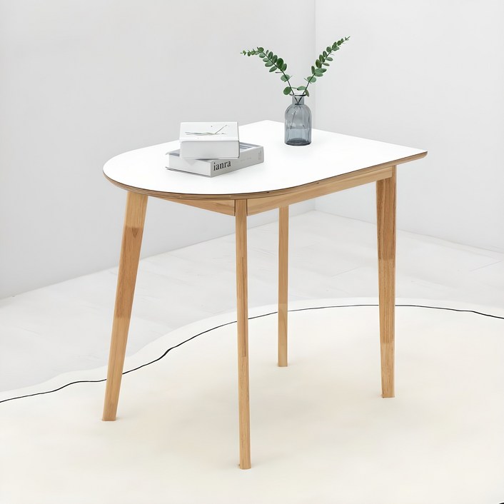 밀키우드 800X600 반원형 테이블 주방 식탁 카페 HPM