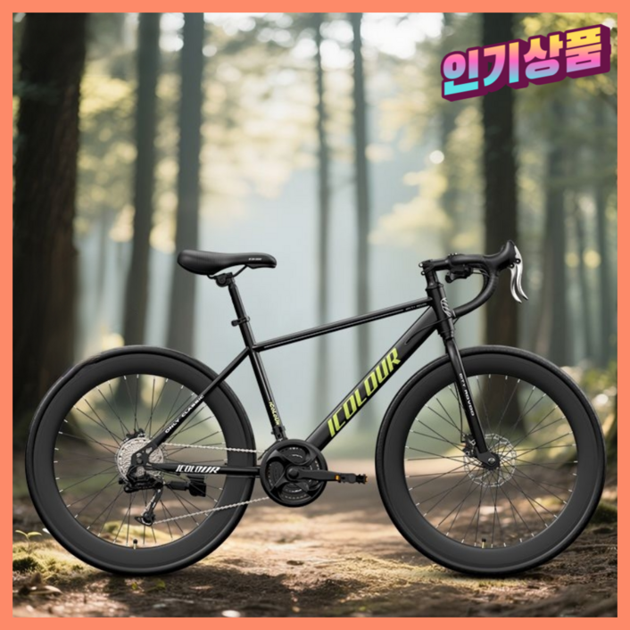 제이픽 입문용 로드 자전거 MTB 산악 산악용 출퇴근 성인 경량 등하교 싸이클 24단 27단, 1개, 165cm, 블랙 옐로우24인치신장 155170CM27단