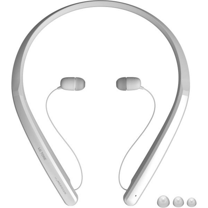 LG 톤 플렉스 무선 블루투스 스테레오 넥밴드 이어버드 HBS-XL7-32비트 하이파이 DAC, 메리디안 오디오, 화이트