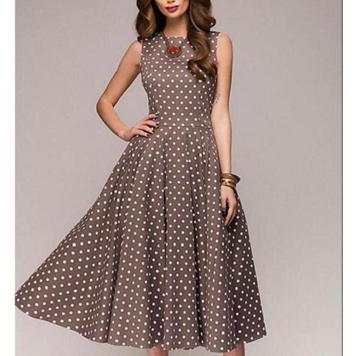 땡땡이원피스 40대 50대 여름 원피스 캐주얼 연주회 들러리 드레스