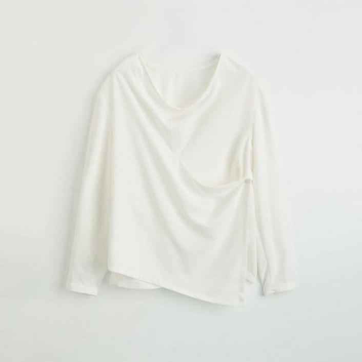 매그제이 드레이프 텐셀 블라우스 - 아이보리 568662