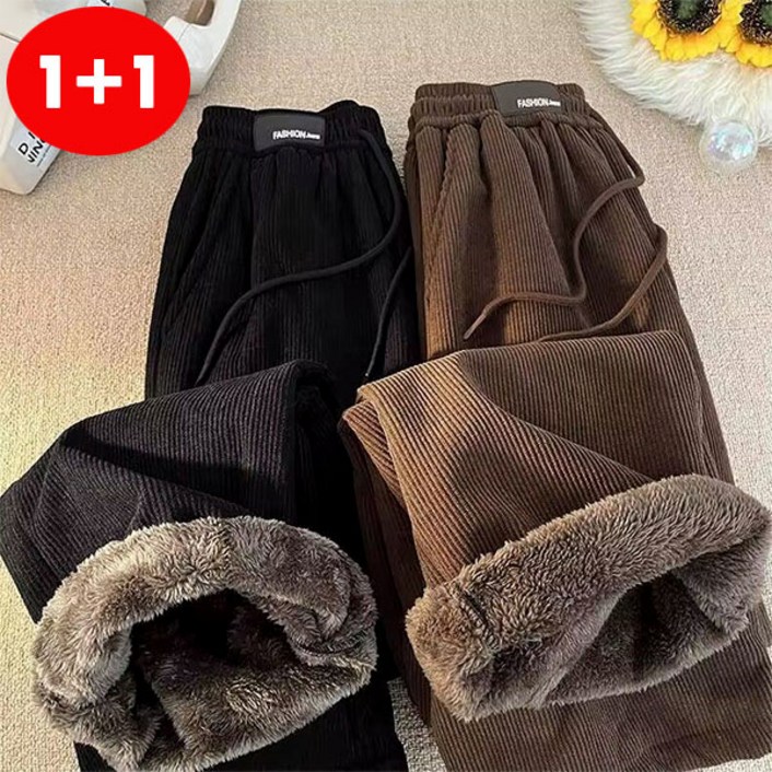 AOUGK 11 남자 코르덴 기모 바지 골덴 와이드 팬츠 빅사이즈 배기바지 겨울 밴딩 바지 L5XL