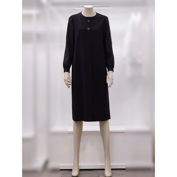 프렐린 RJO253040 레이스 스팽글 소매 블랙 원피스