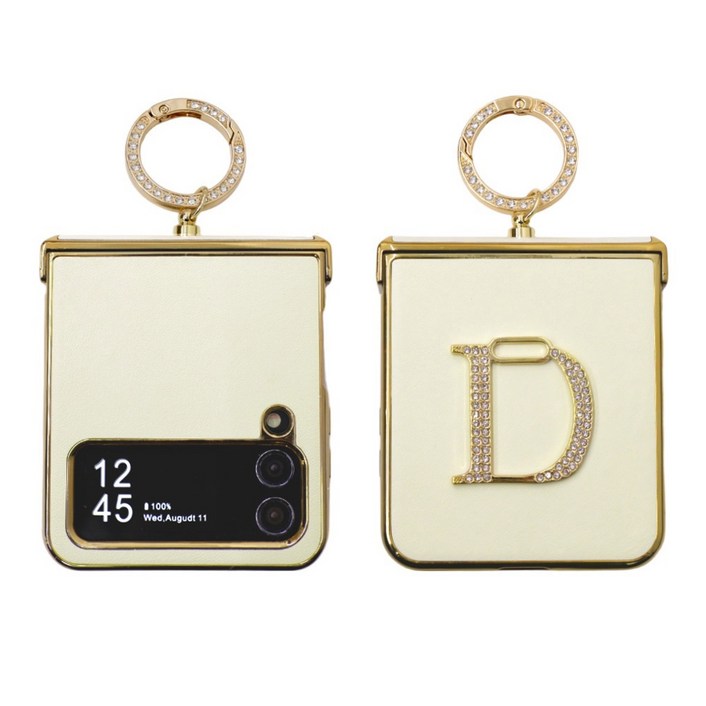 이노빌리 갤럭시 Z플립 3 4 5 6 7 지플립 힌지보호 핑거링 D로고 골드큐빅 케이스 호환