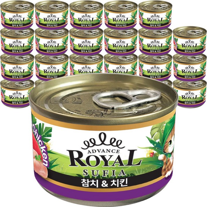 로얄 수피아캔 , 대용량캔, 170g, 24개, 치킨
