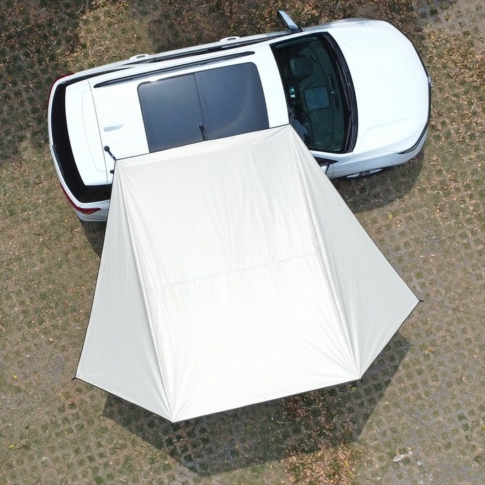 Hide Walker 박쥐 모양 블랙 코팅 SUV 차량용 타프 그늘막 흡입 컵이 있는 천막 야외 방수 캠핑용 자동차 어닝 사용, 베이지색