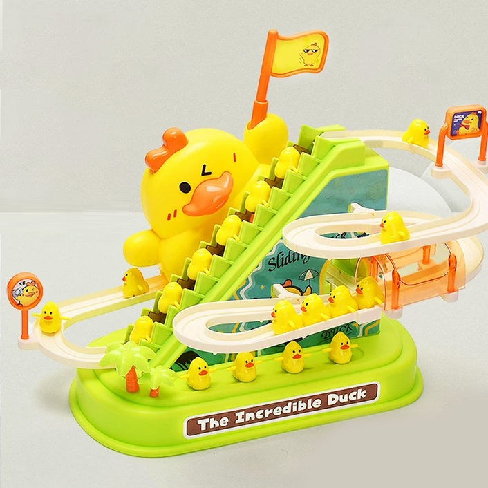 토요요 노란 오리 계단 미끄럼틀 롤러코스터 완구 회전 관람차  트랙 레일 돌아기장난감 어린이 선물 세트