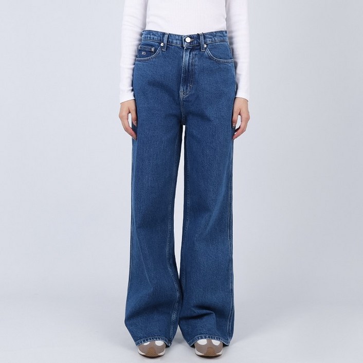 타미진스 여성 청바지 클레어 하이라이즈 와이드 미디엄블루 T32E6NEW36TWT1