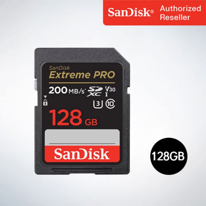 샌디스크 SD메모리카드 SDXC Extreme Pro 익스트림 프로 UHS-I SDXXD 128GB - 쇼핑앤샵