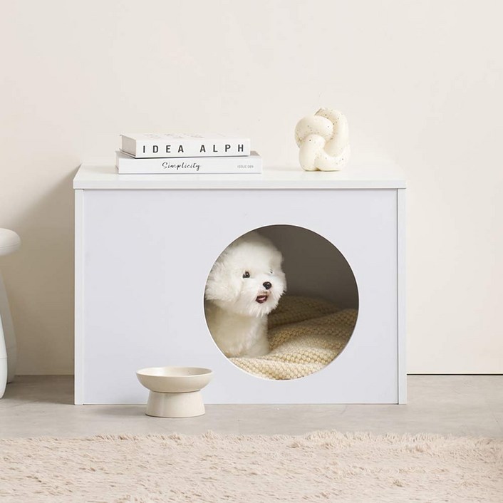 다롱이 반려동물 우드하우스 소형견 중형견 애완견집 가로600 높이400, 500개, 화이트