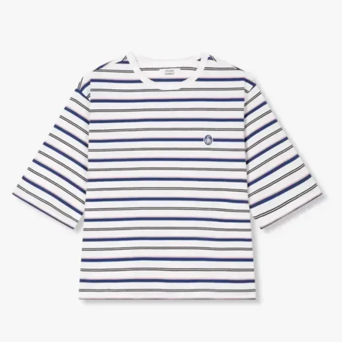 [_]톰보이 멀티스트라이프 크롭 티셔츠 (91F5222872)