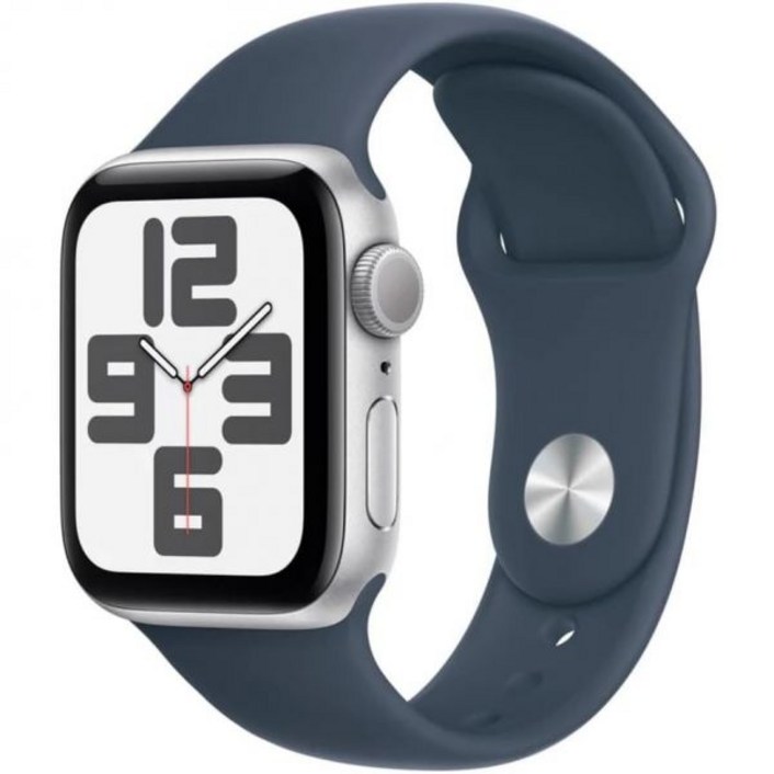 Apple Watch SE 2세대 GPS 40mm  실버 알루미늄 케이스, 스톰 블루 스포츠 밴드, ML 리뉴얼