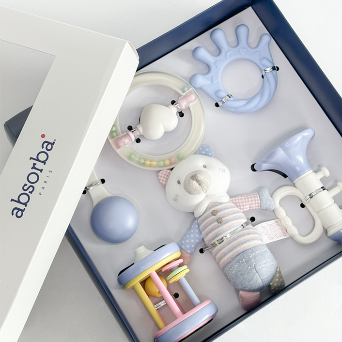 [백화점 선물포장] 압소바 티노 딸랑이세트 출산선물 백일선물