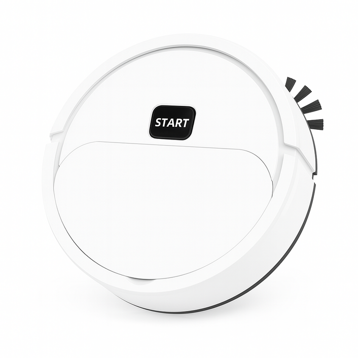 무선 스마트 로봇청소기 자동진공 물걸레 저소음 강력흡입 USB충전 가정용, 화이트