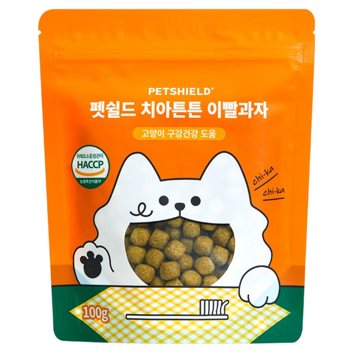 펫쉴드 고양이 덴탈 치아튼튼 이빨과자 치석 입냄새 제거