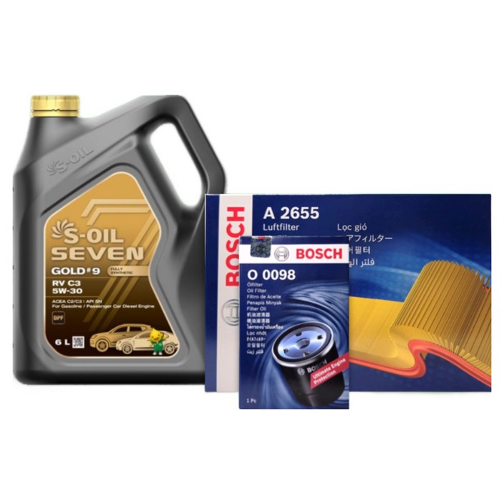 아반떼 AD 1.6 디젤 엔진오일세트 세븐골드 9 RV C3 5W30