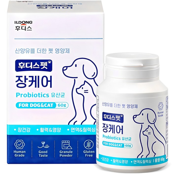 후디스펫 반려동물 영양제, 장건강유산균, 60g, 1개