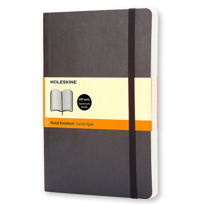 몰스킨 클래식 룰드 노트 소프트커버, 블랙, 1개