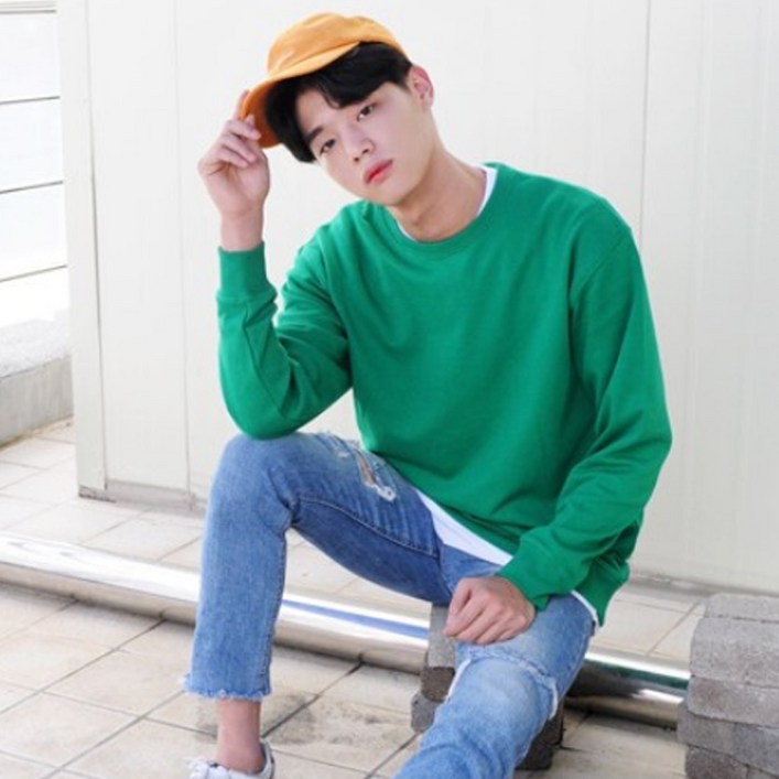 티데일리 젤란 무지 맨투맨 라운드 긴팔티셔츠