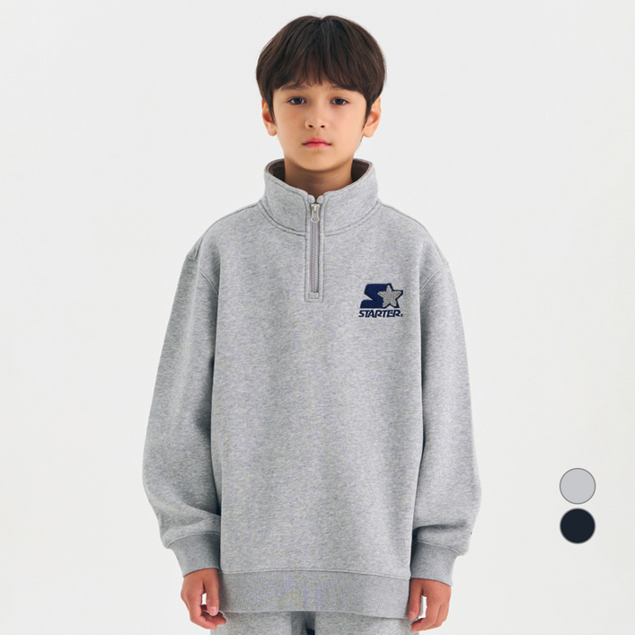 스타터 반집업 기모 오버핏 스웻 맨투맨 ST254IZM03