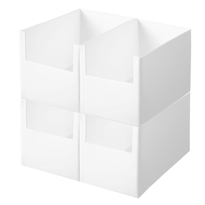 코멧 국내생산 심플한 팬트리 정리함, 화이트, 4개