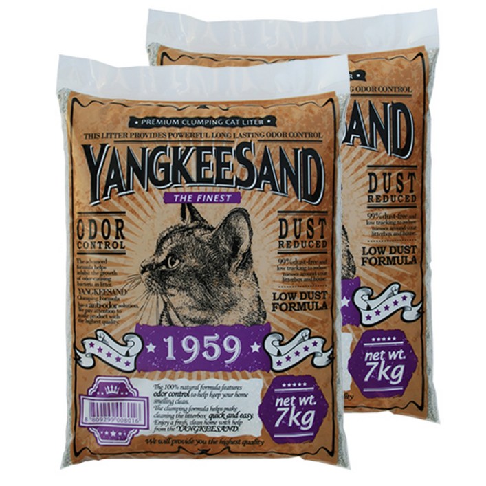 양키샌드 응고형 1959 피톤치드 고양이 모래, 7kg, 2개 - 쇼핑앤샵