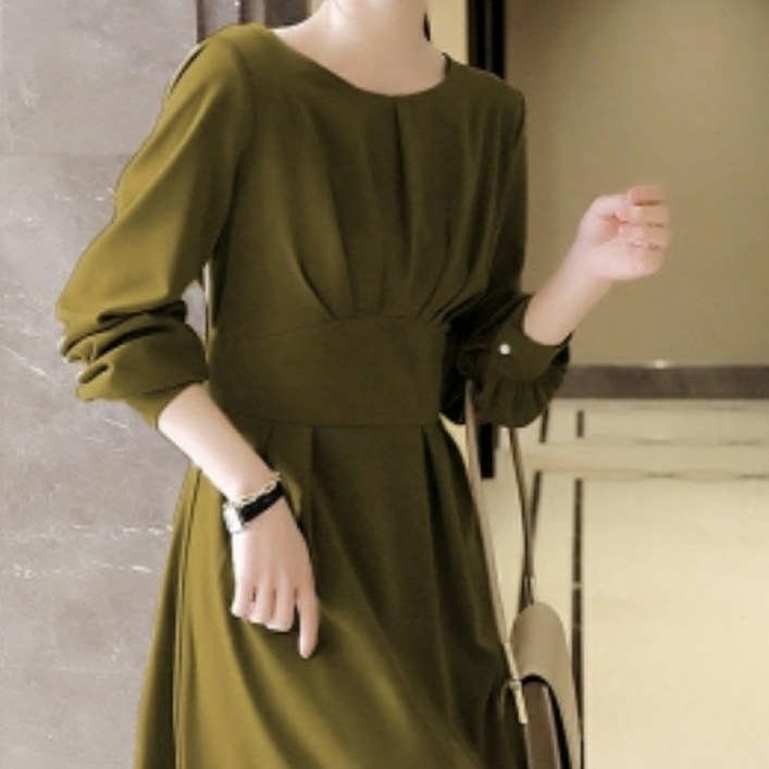 페이퍼먼츠 라운드넥 셔링 단아한 원피스 01478