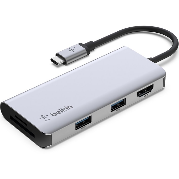 벨킨 5in1 USB C타입 멀티 허브 AVC007, 실버그레이, 1개 벨킨 5in1 USB C타입 멀티 허브 AVC007, 실버그레이, 1개
