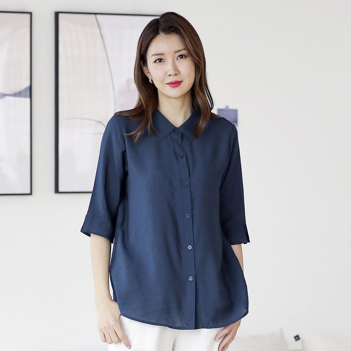 여성용 데일리 인견 오픈 정장 단색 셔츠 여성용 데일리 인견 오픈 정장 단색 셔츠