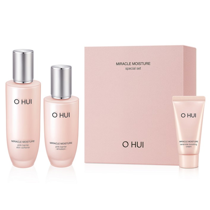 오휘 미라클 모이스처 핑크 베리어 스킨 150ml 에멀전 100ml 크림 25ml, 1세트