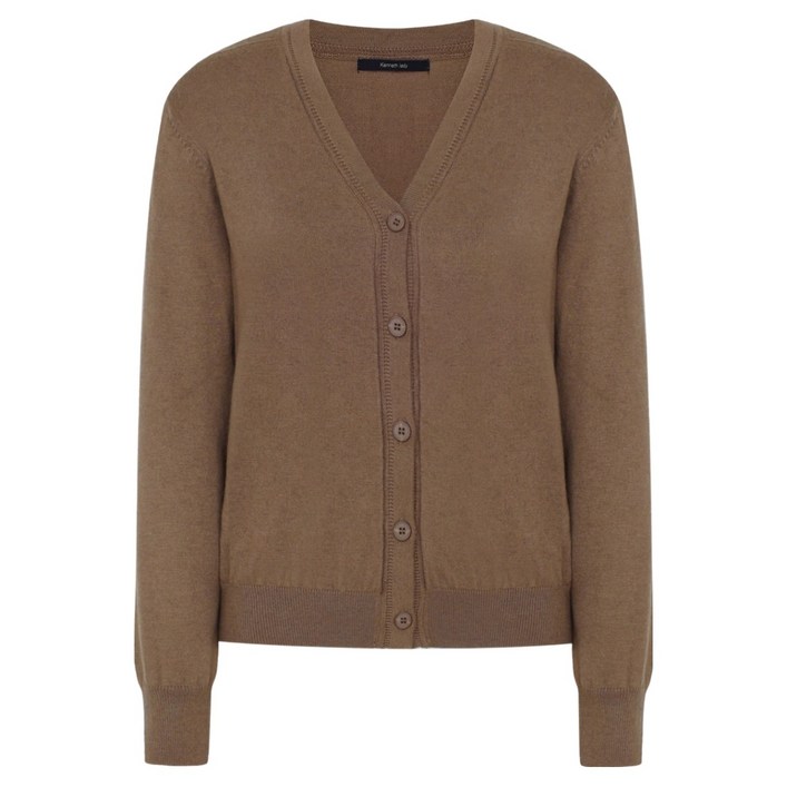 케네스레이디 여성용 베이직 솔리드 브이넥 울 가디건