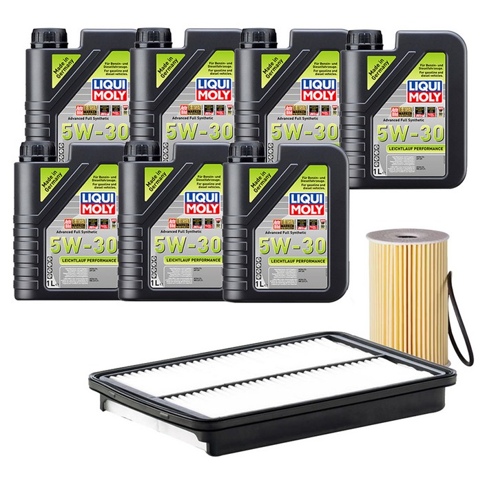 리퀴몰리 저마찰 퍼포먼스 엔진오일  필터 패키지 세트 현대 싼타페 DM 더프라임 2.0 디젤 출장교체, 5w30, 1세트